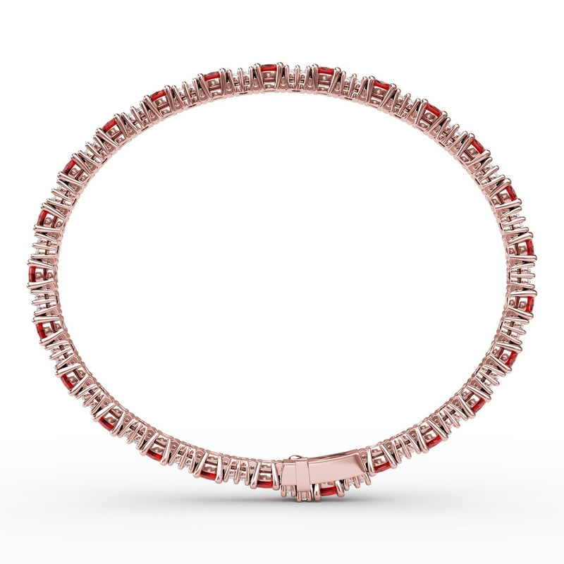 Fana Alternating Ruby and Diamond Bracelet