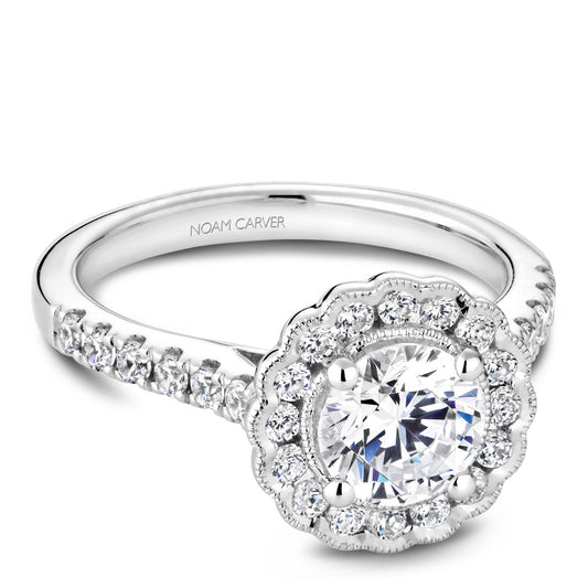 Noam Carver Engagement Ring Platinum With 34 RD TCW 0.50ct