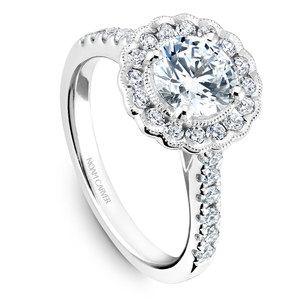 Noam Carver Engagement Ring Platinum With 34 RD TCW 0.50ct