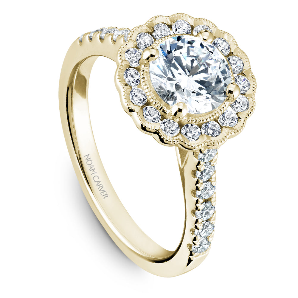 Noam Carver Engagement Ring Yellow 14k Gold With 34 RD TCW 0.50ct