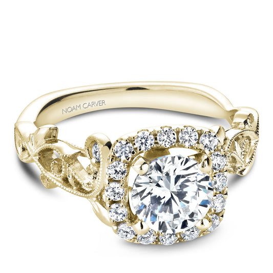 Noam Carver Engagement Ring Yellow 14k Gold With 18 RD TCW 0.27ct