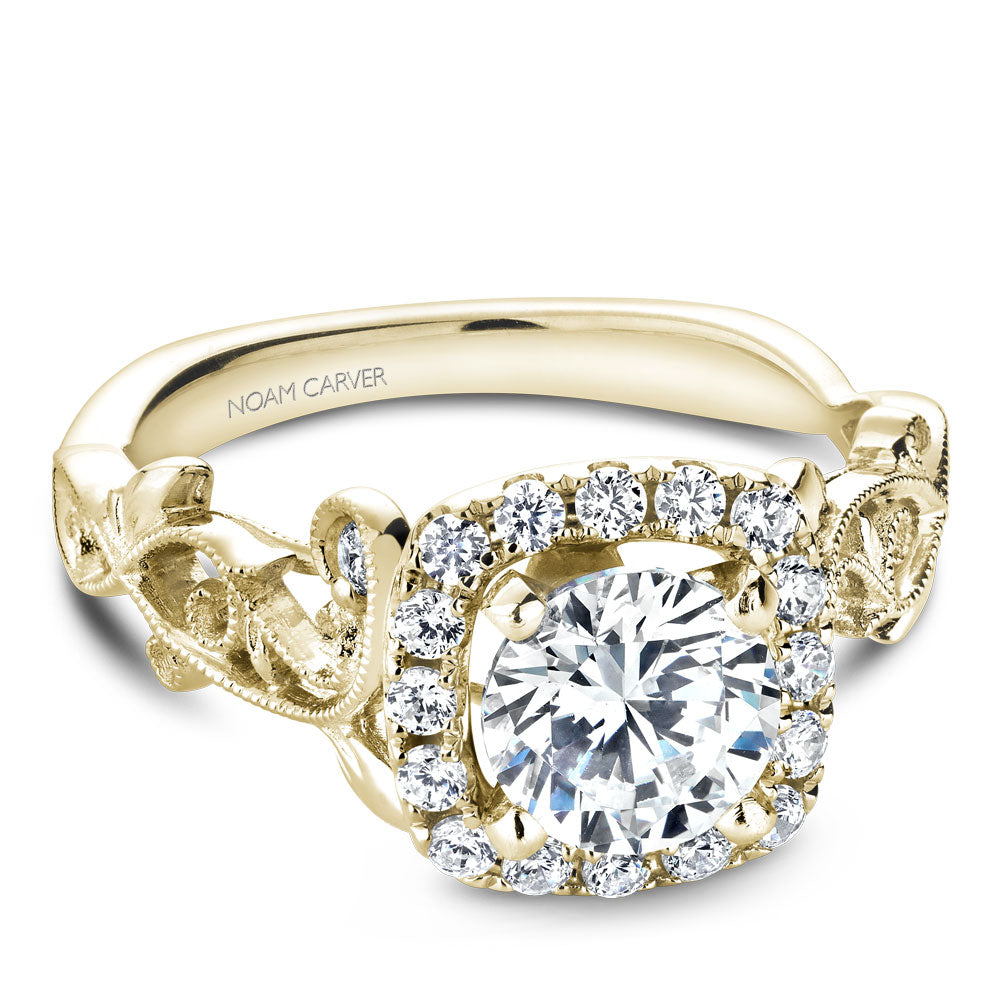 Noam Carver Engagement Ring Yellow 18k Gold With 18 RD TCW 0.27ct
