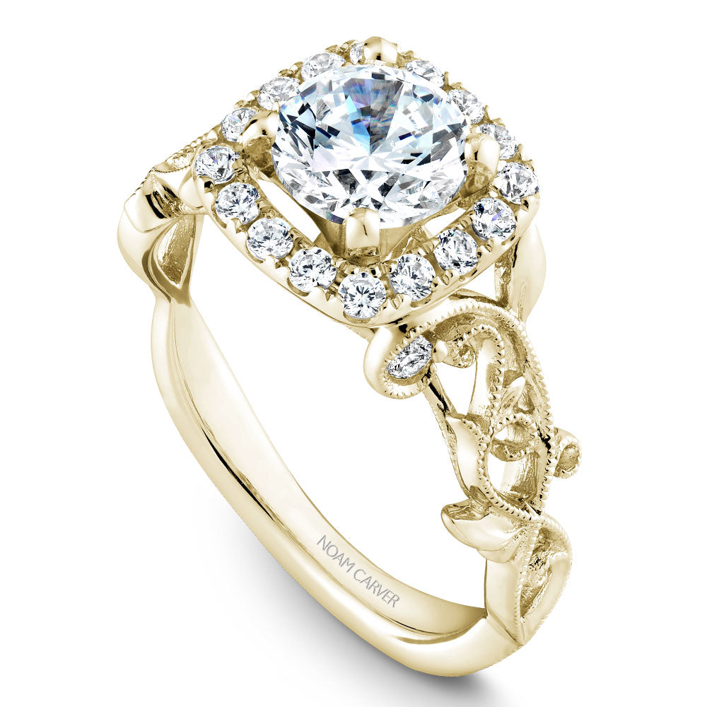 Noam Carver Engagement Ring Yellow 14k Gold With 18 RD TCW 0.27ct