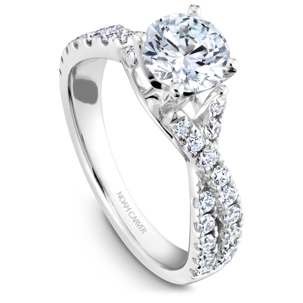 Noam Carver Engagement Ring Platinum With 32 RD TCW 0.55ct