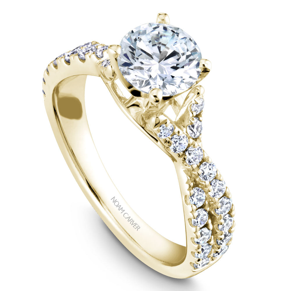 Noam Carver Engagement Ring Yellow 14k Gold With 32 RD TCW 0.55ct