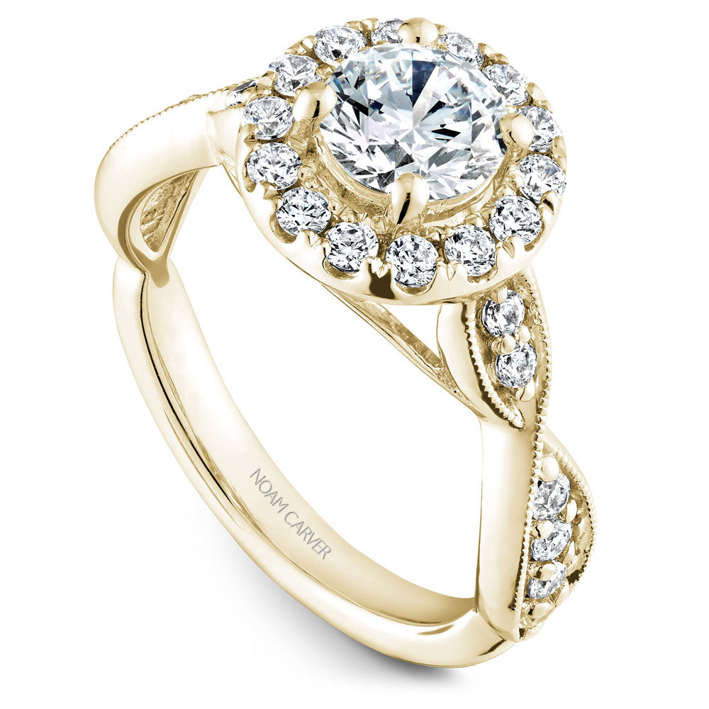 Noam Carver Engagement Ring Yellow 18k Gold With 26 RD TCW 0.52ct