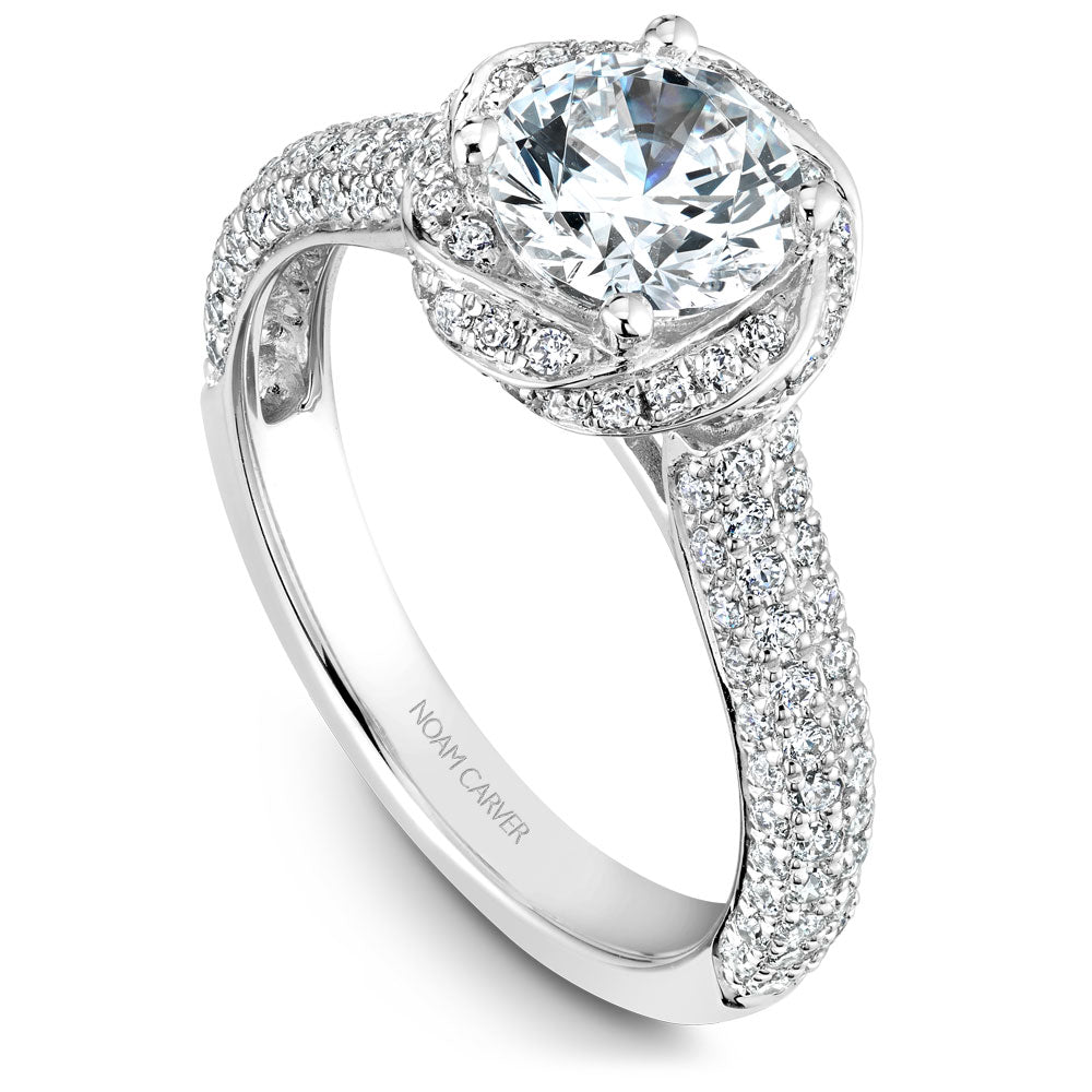 Noam Carver Engagement Ring Platinum With 140 RD TCW 0.80ct
