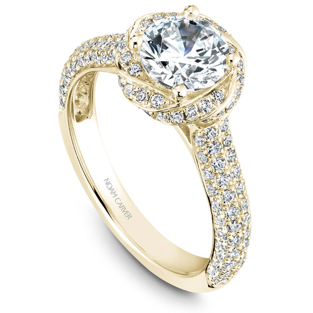 Noam Carver Engagement Ring Yellow 14k Gold With 140 RD TCW 0.80ct