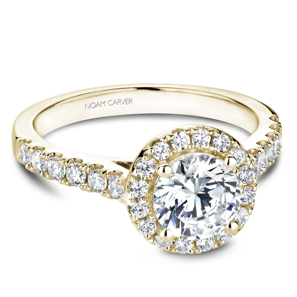 Noam Carver Engagement Ring Yellow 18k Gold With 28 RD TCW 0.52ct