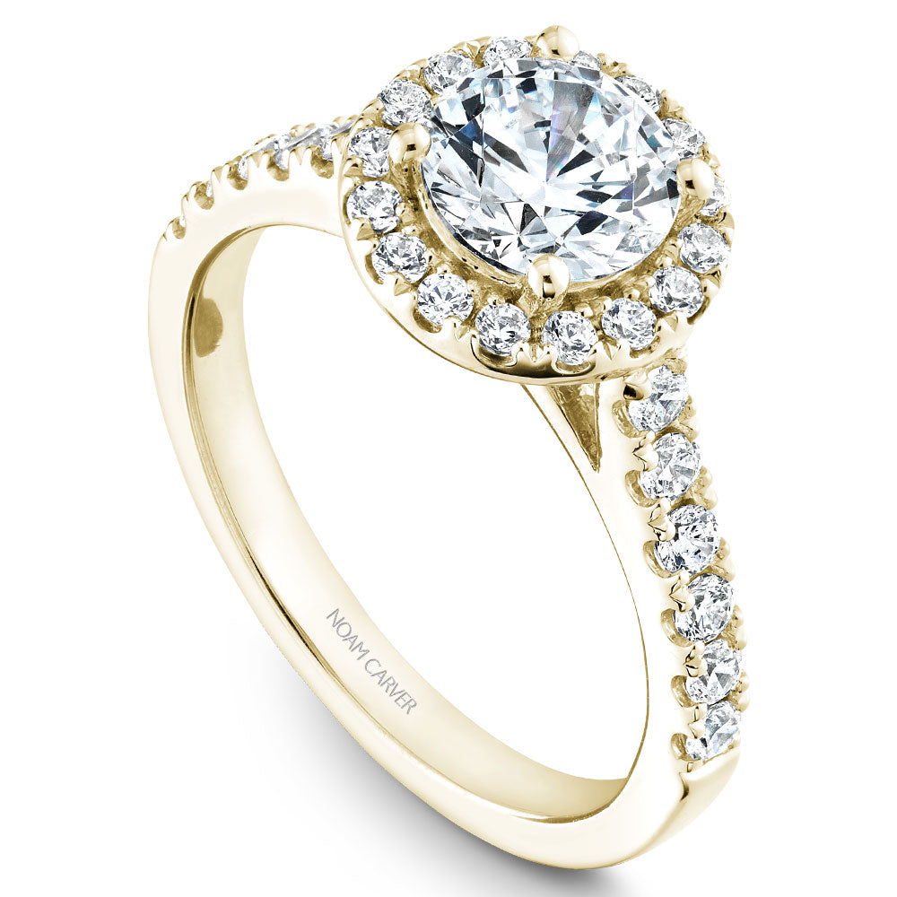 Noam Carver Engagement Ring Yellow 18k Gold With 28 RD TCW 0.52ct