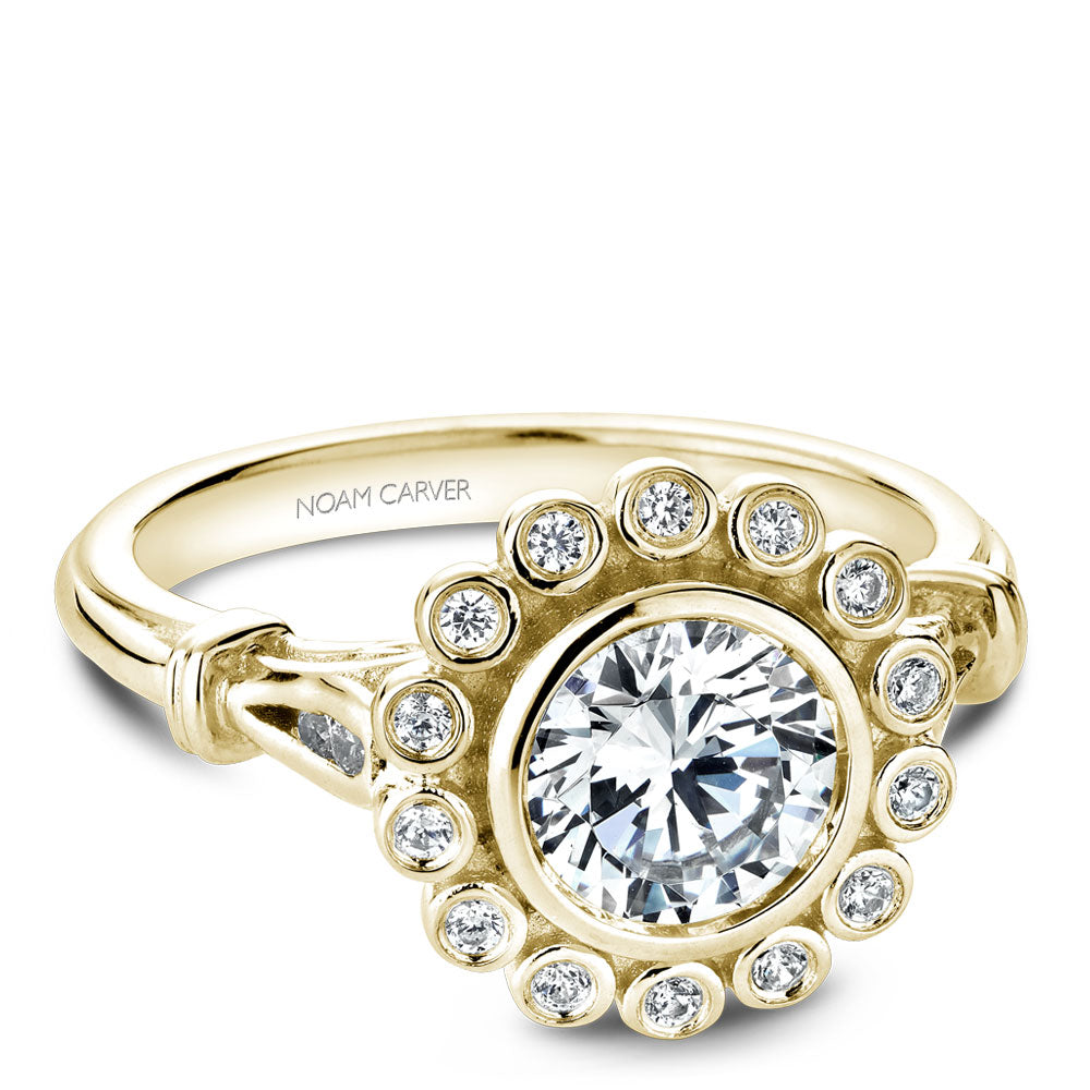 Noam Carver Engagement Ring Yellow 18k Gold With 18 RD TCW 0.15ct