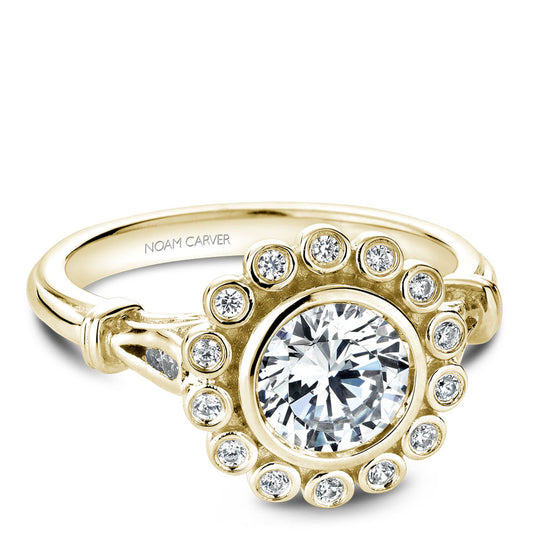 Noam Carver Engagement Ring Yellow 18k Gold With 18 RD TCW 0.15ct