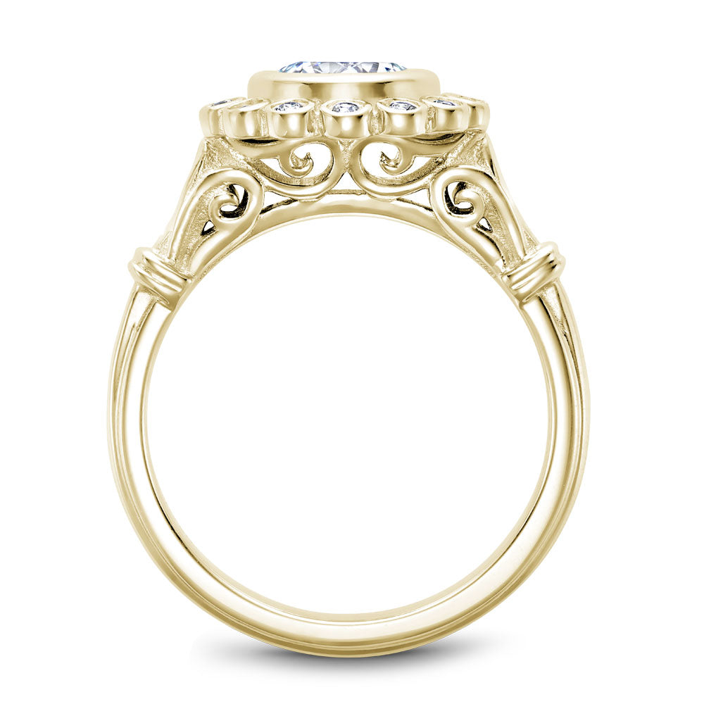 Noam Carver Engagement Ring Yellow 14k Gold With 18 RD TCW 0.15ct