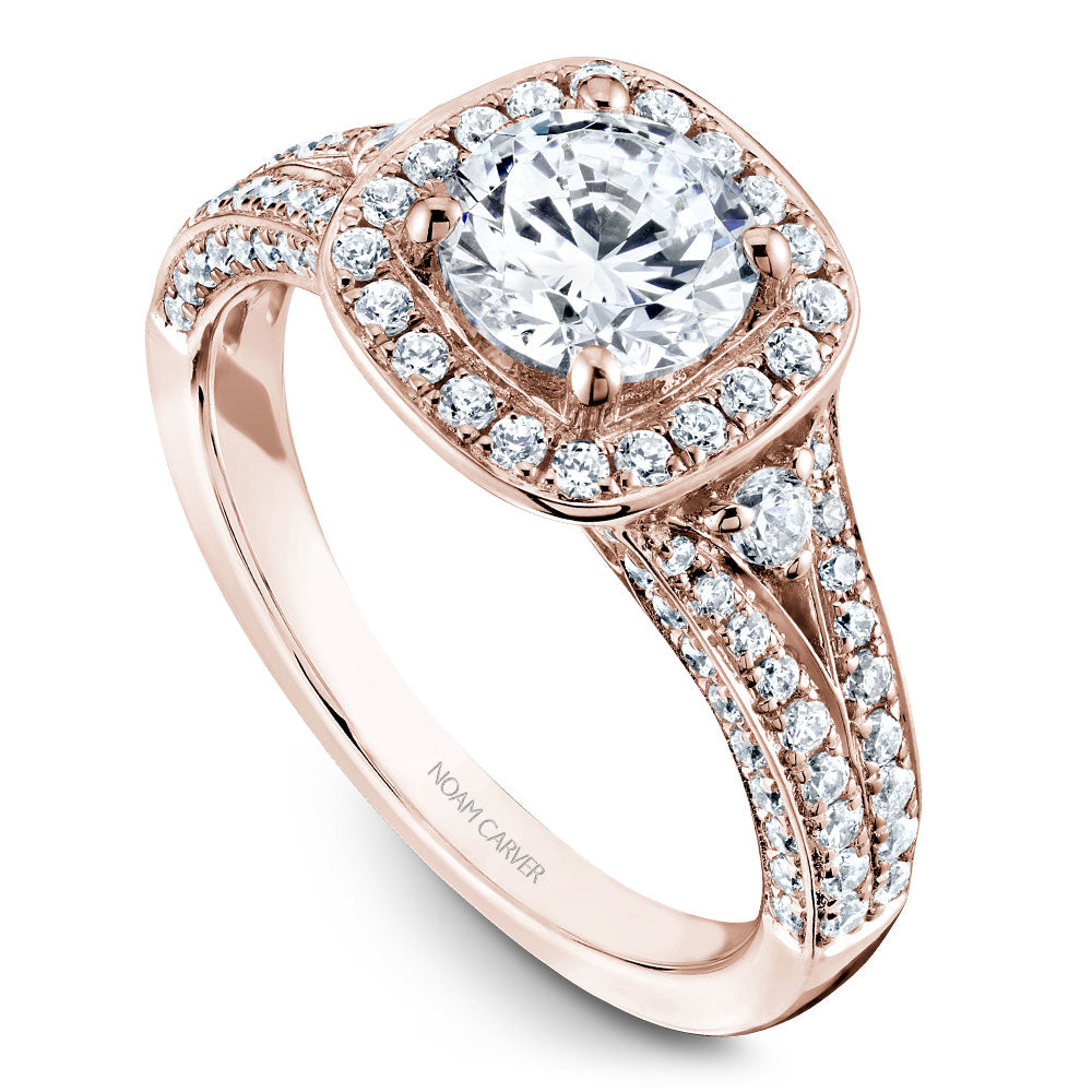 Noam Carver Engagement Ring Rose 14k Gold With 94 RD TCW 0.57ct