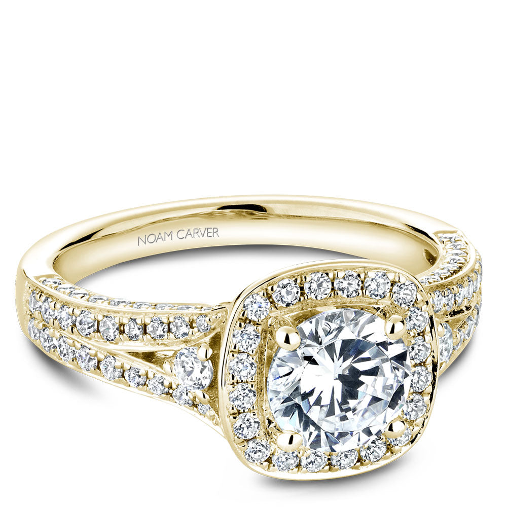 Noam Carver Engagement Ring Yellow 18k Gold With 94 RD TCW 0.57ct