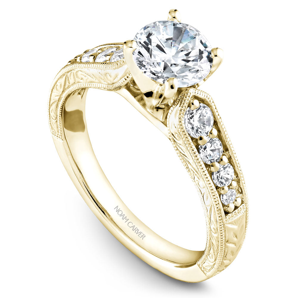 Noam Carver Engagement Ring Yellow 14k Gold With 8 RD TCW 0.38ct