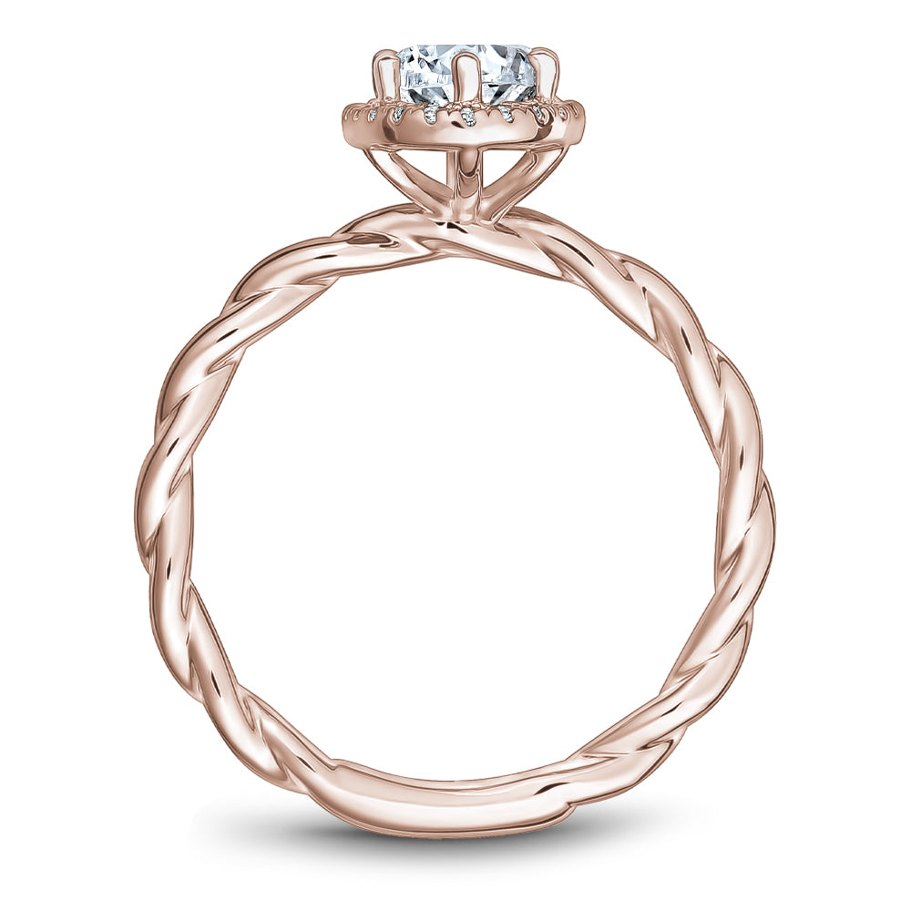 Noam Carver Engagement Ring Rose 14k Gold With 24 RD TCW 0.07ct