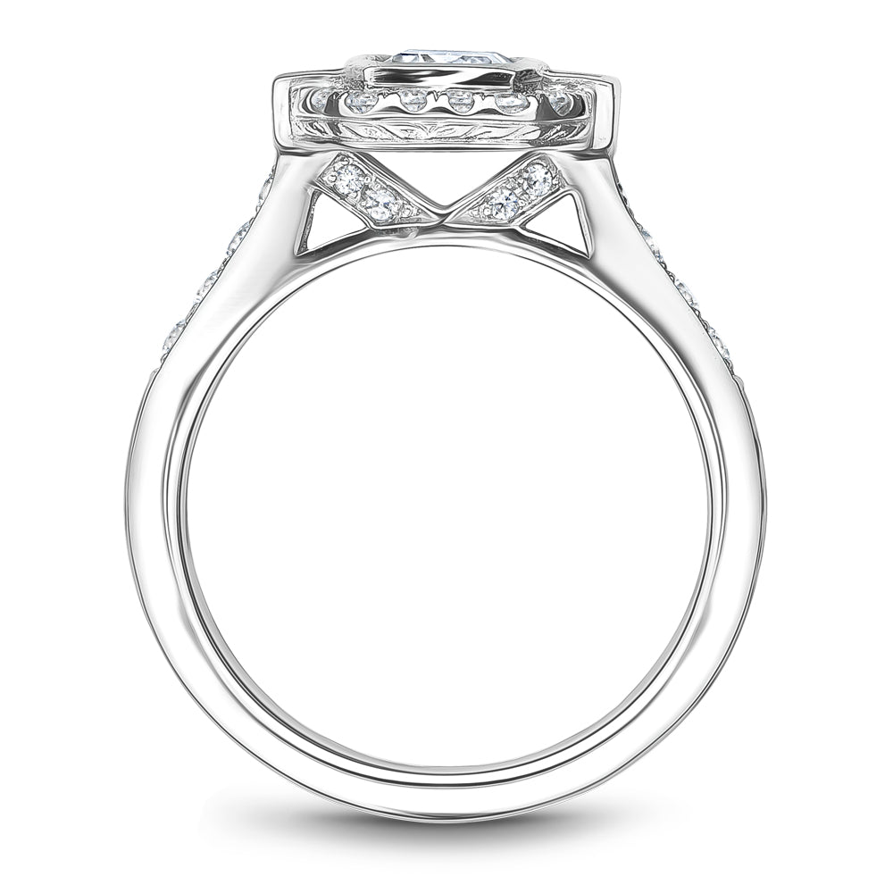 Noam Carver Engagement Ring White 14k Gold With 32 RD TCW 0.39ct And 2 BAG TCW 0.20ct
