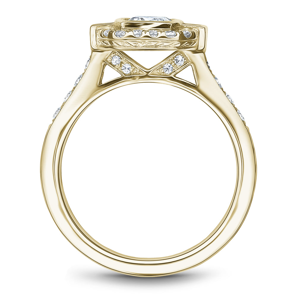 Noam Carver Engagement Ring Yellow 18k Gold With 32 RD TCW 0.39ct And 2 BAG TCW 0.20ct