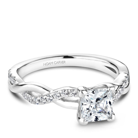 Noam Carver Engagement Ring White 18k Gold With 24 RD TCW 0.19ct