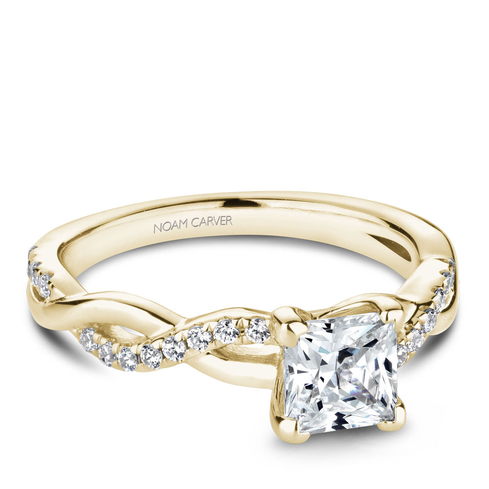 Noam Carver Engagement Ring Yellow 14k Gold With 24 RD TCW 0.19ct