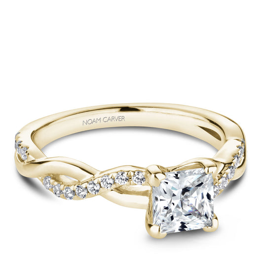 Noam Carver Engagement Ring Yellow 18k Gold With 24 RD TCW 0.19ct
