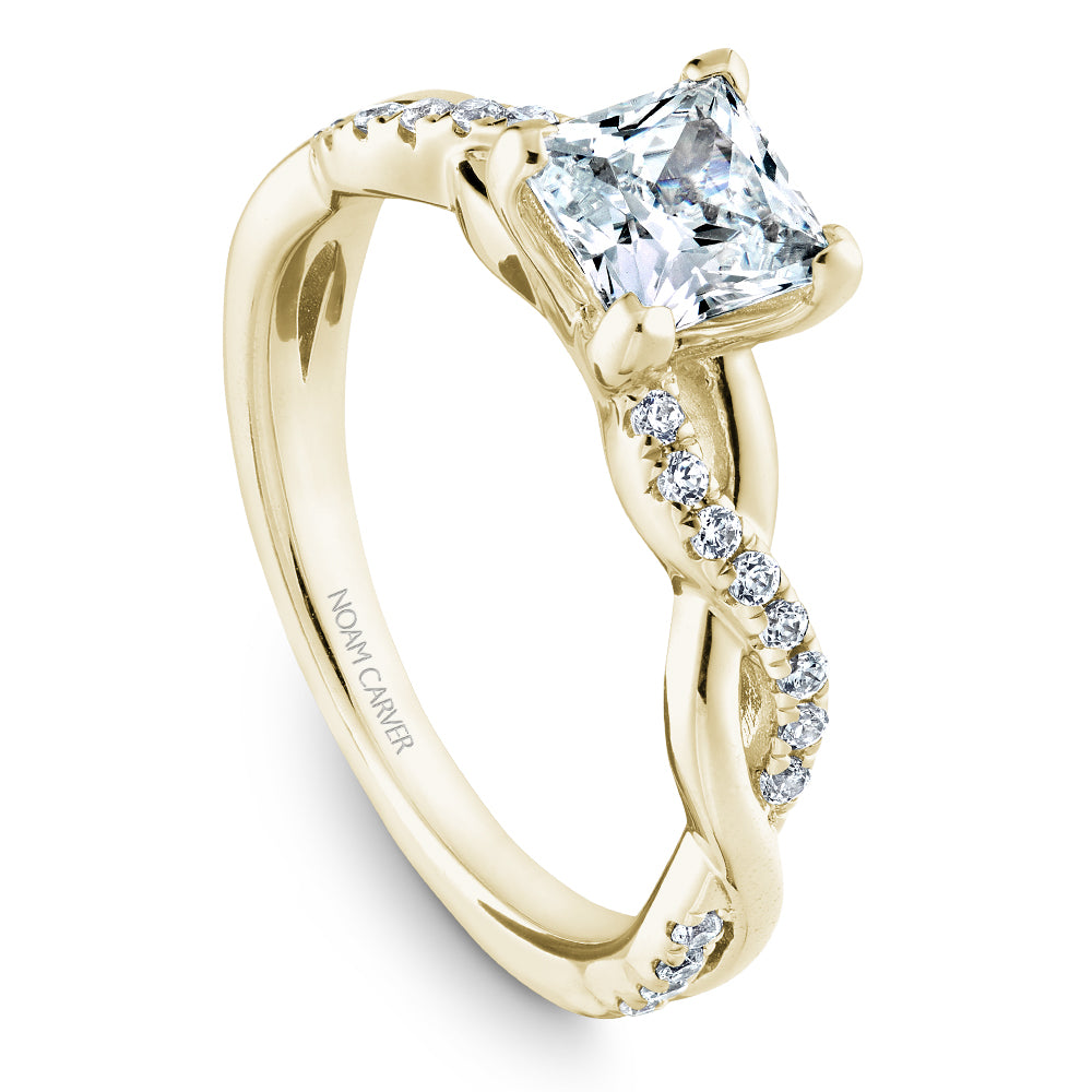 Noam Carver Engagement Ring Yellow 14k Gold With 24 RD TCW 0.19ct