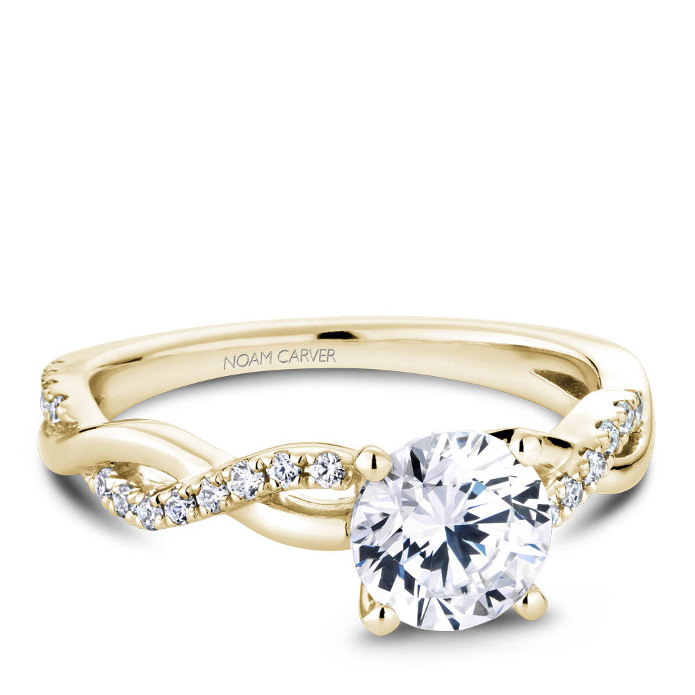 Noam Carver Engagement Ring Yellow 14k Gold With 24 RD TCW 0.19ct