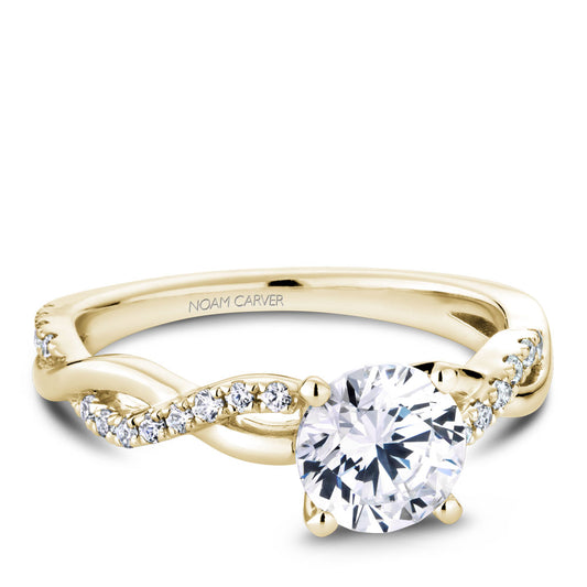 Noam Carver Engagement Ring Yellow 18k Gold With 24 RD TCW 0.19ct
