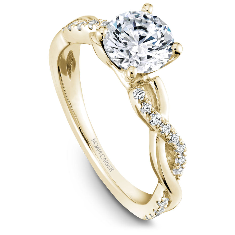 Noam Carver Engagement Ring Yellow 14k Gold With 24 RD TCW 0.19ct