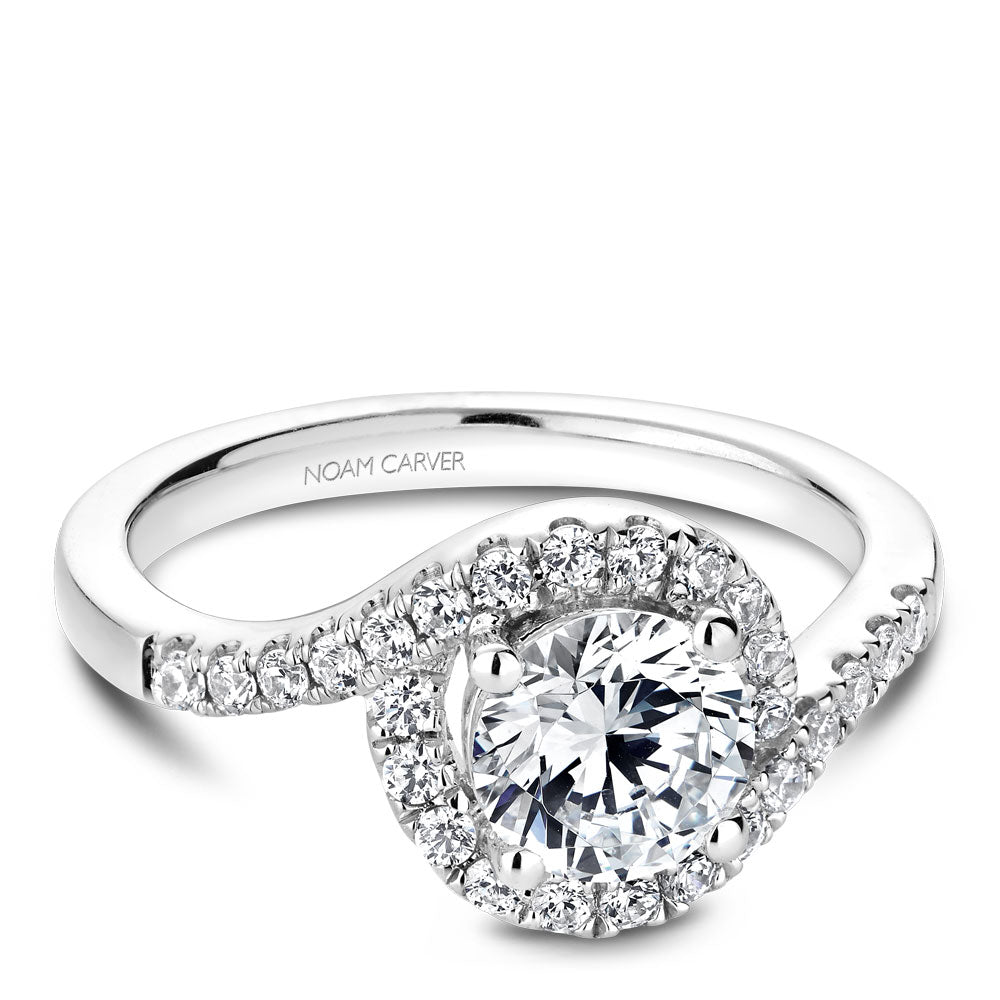 Noam Carver Engagement Ring White 14k Gold With 32 RD TCW 0.38ct