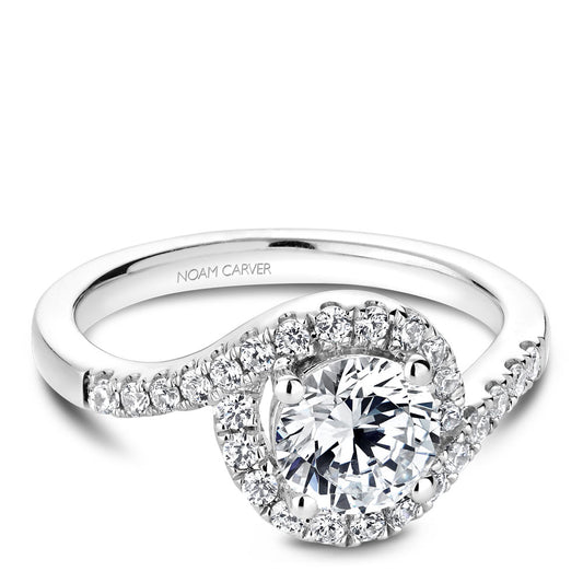 Noam Carver Engagement Ring White 14k Gold With 32 RD TCW 0.38ct