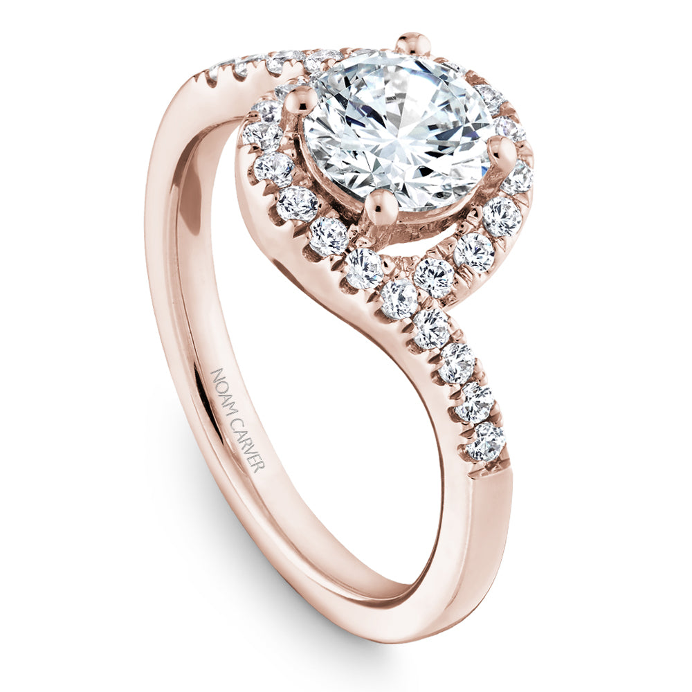 Noam Carver Engagement Ring Rose 18k Gold With 26 RD TCW 0.38ct