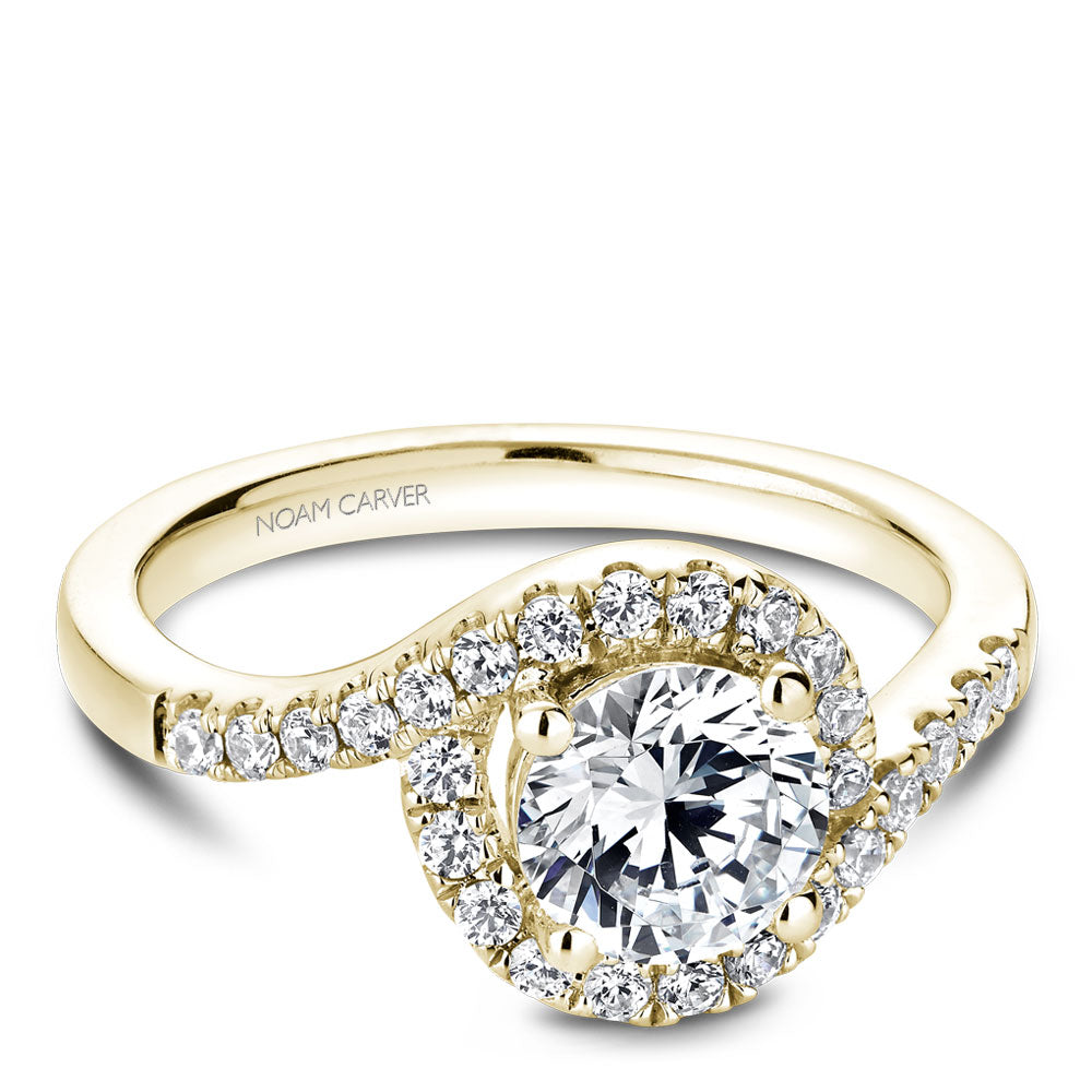 Noam Carver Engagement Ring Yellow 14k Gold With 26 RD TCW 0.38ct