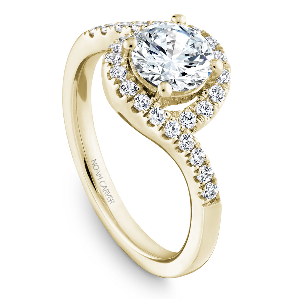 Noam Carver Engagement Ring Yellow 18k Gold With 26 RD TCW 0.38ct