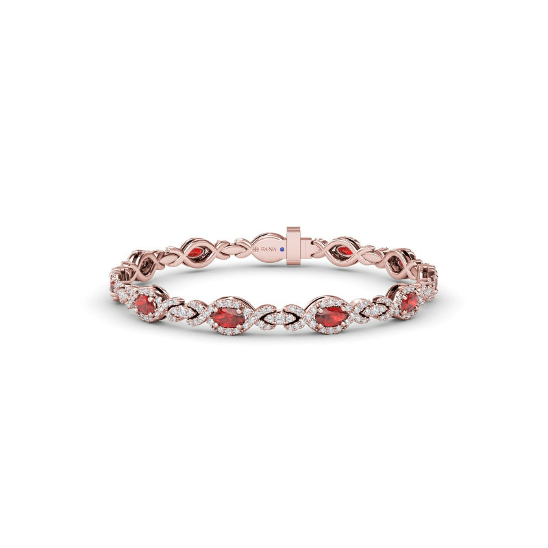 Fana Love Knot Ruby and Diamond Bracelet