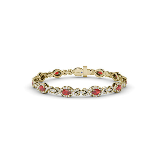 Fana Love Knot Ruby and Diamond Bracelet
