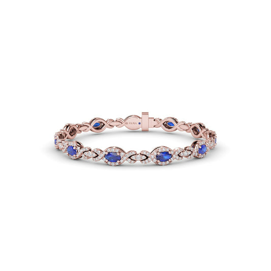 Fana Love Knot Sapphire and Diamond Bracelet
