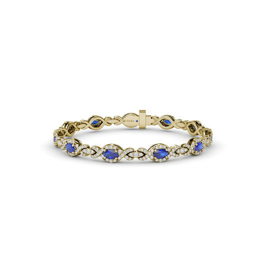 Fana Love Knot Sapphire and Diamond Bracelet