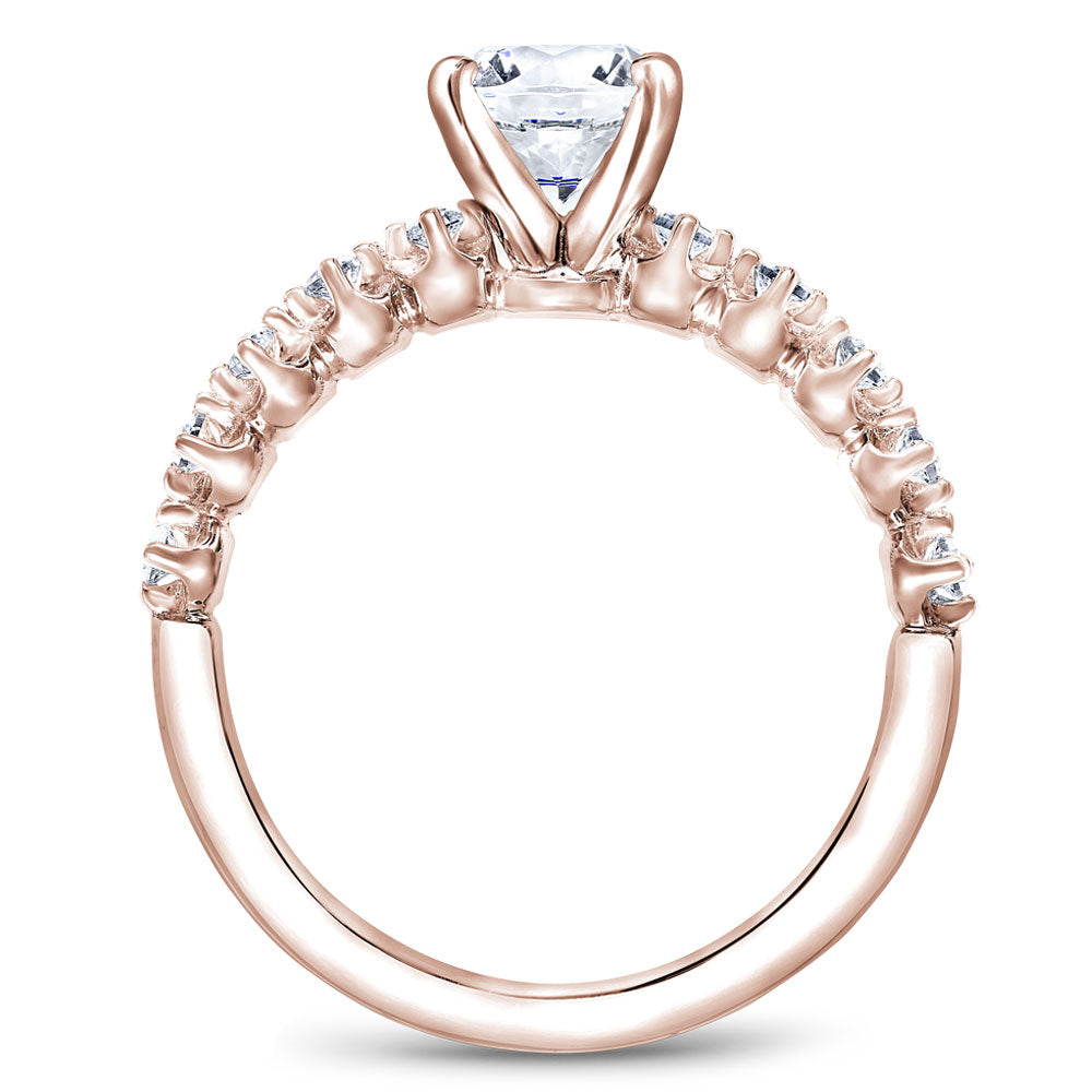 Noam Carver Engagement Ring Rose 18k Gold With 10 RD TCW 0.18ct