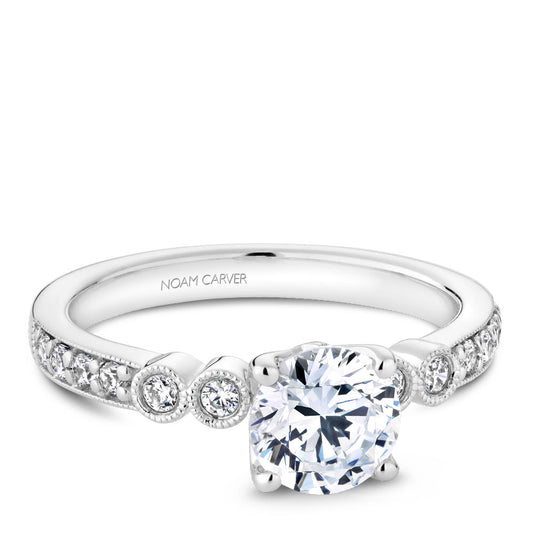 Noam Carver Engagement Ring White 14k Gold With 12 RD TCW 0.22ct