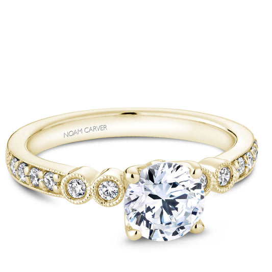 Noam Carver Engagement Ring Yellow 14k Gold With 12 RD TCW 0.22ct