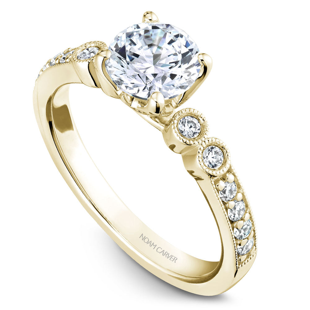 Noam Carver Engagement Ring Yellow 14k Gold With 12 RD TCW 0.22ct