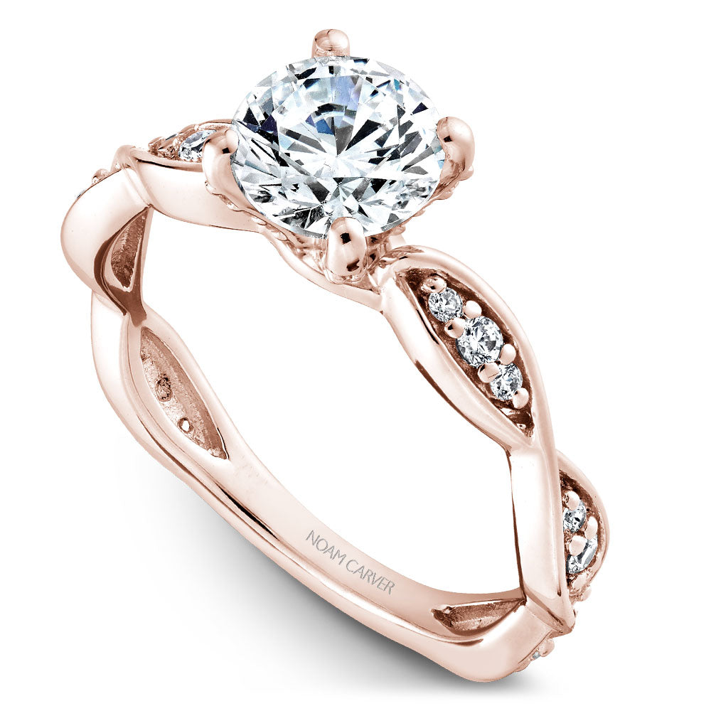 Noam Carver Engagement Ring Rose 14k Gold With 30 RD TCW 0.21ct