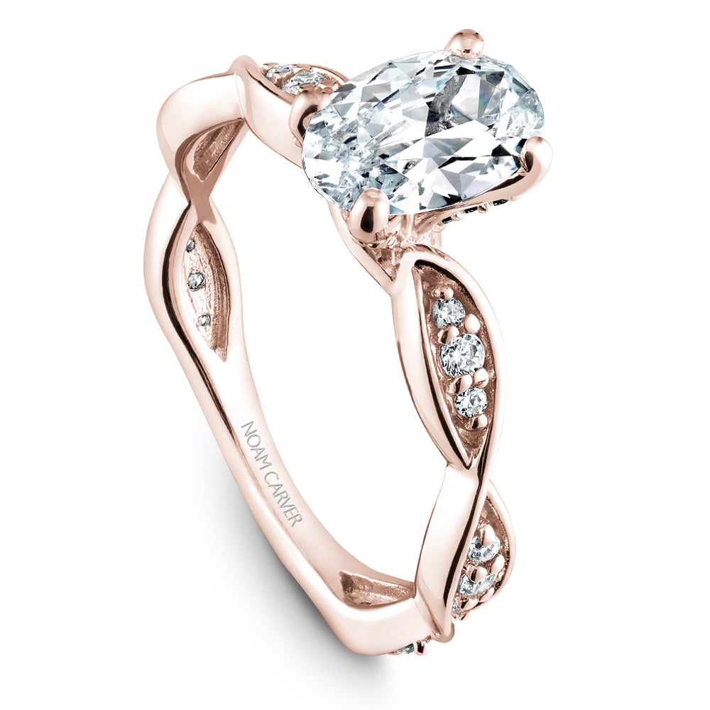 Noam Carver Engagement Ring Rose 18k Gold With 30 RD TCW 0.22ct