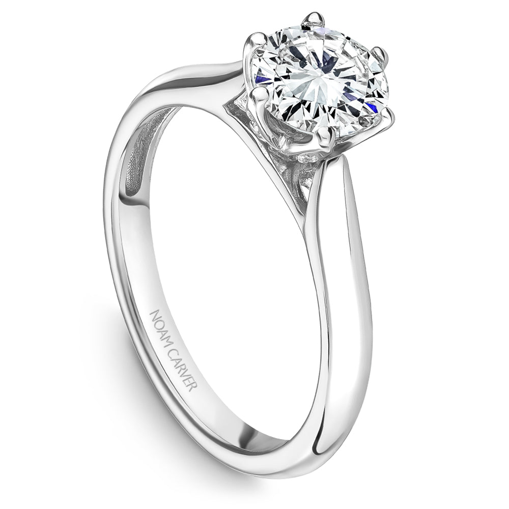 Noam Carver Engagement Ring Platinum With 6 RD TCW 0.04ct