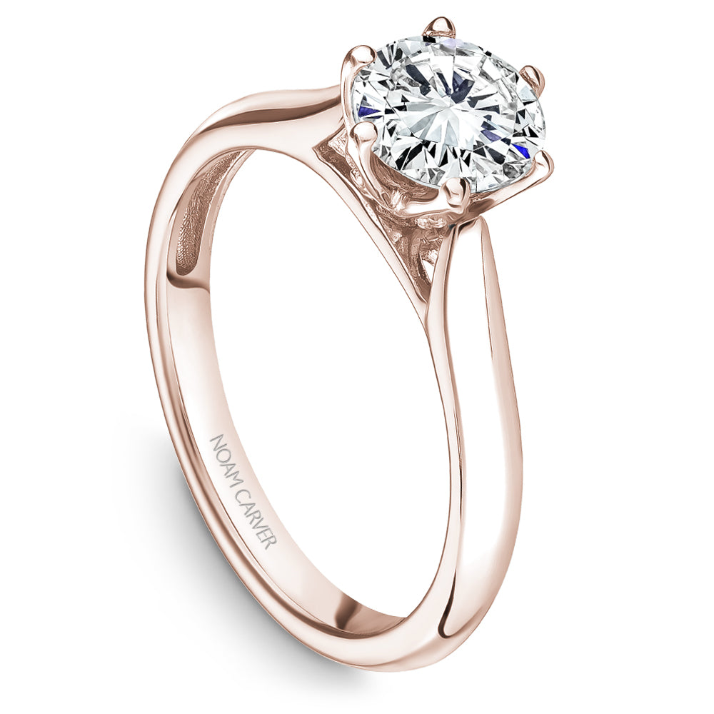 Noam Carver Engagement Ring Rose 18k Gold With 6 RD TCW 0.04ct