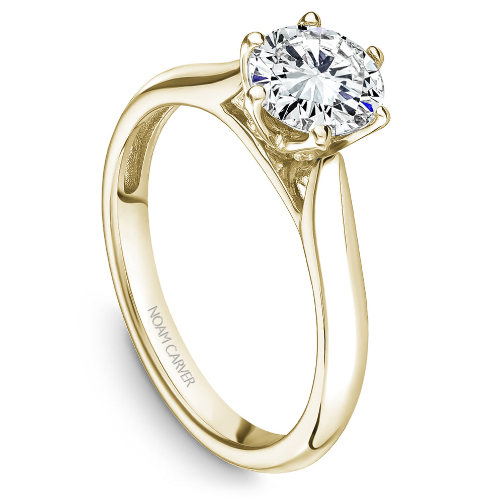 Noam Carver Engagement Ring Yellow 14k Gold With 6 RD TCW 0.04ct