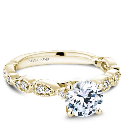 Noam Carver Engagement Ring Yellow 18k Gold With 18 RD TCW 0.12ct