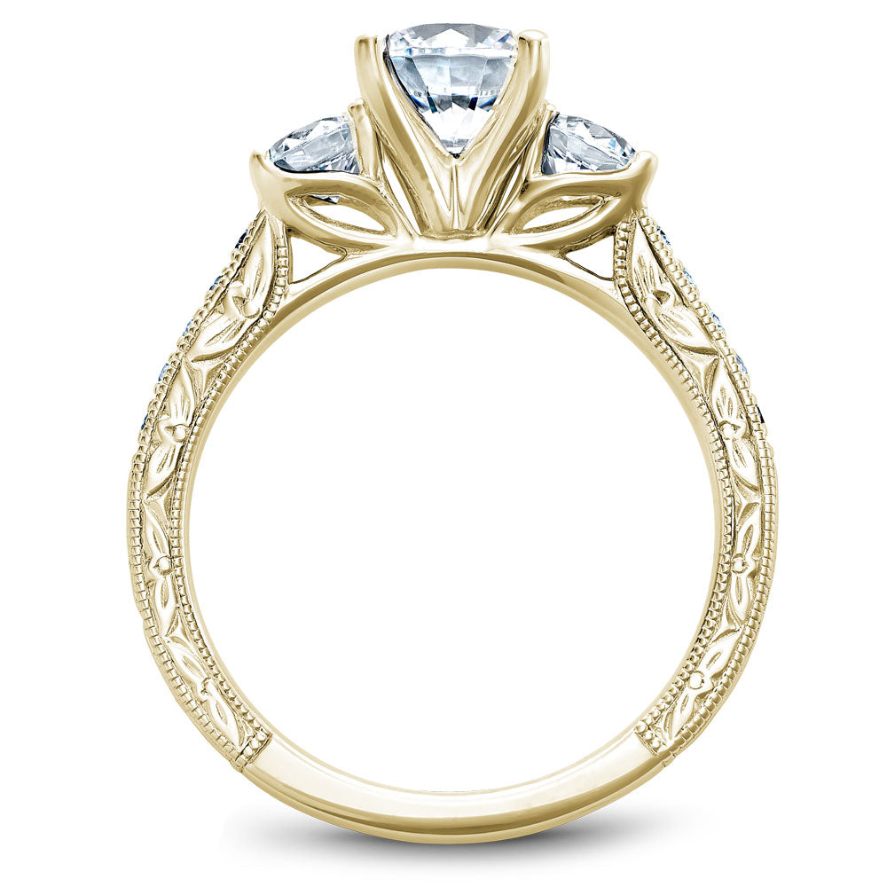 Noam Carver Engagement Ring Yellow 18k Gold With 12 RD TCW 0.65ct